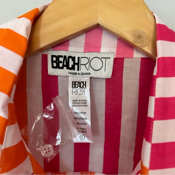 NWOT Beach Riot Alexa Button Down Top in Sunset Stripes - Picture 6 of 7